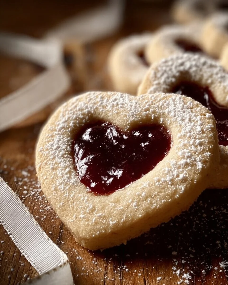 Marzipan Himbeer Plätzchen, süße Kekse mit Himbeeren und Marzipan