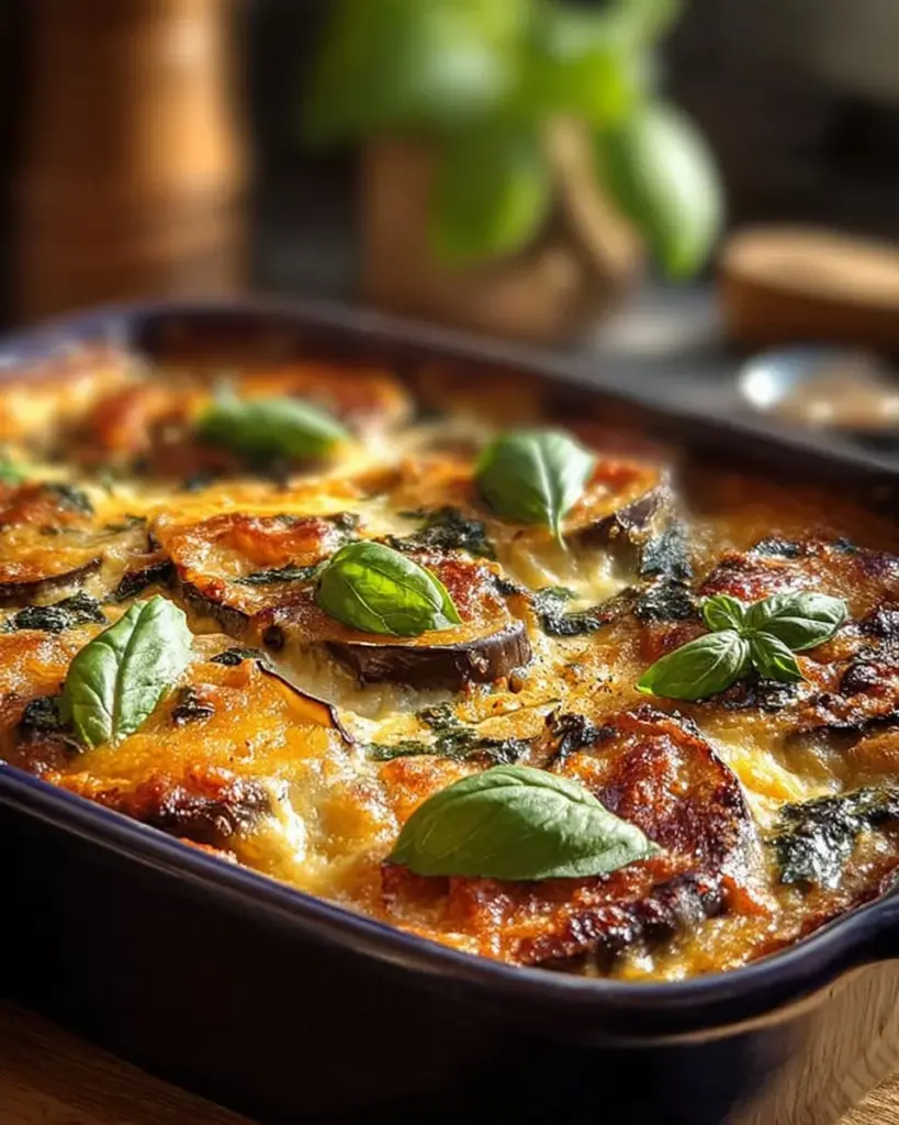 Melanzane al forno - Auberginen mit Tomatensauce und Käse im Ofen gebacken