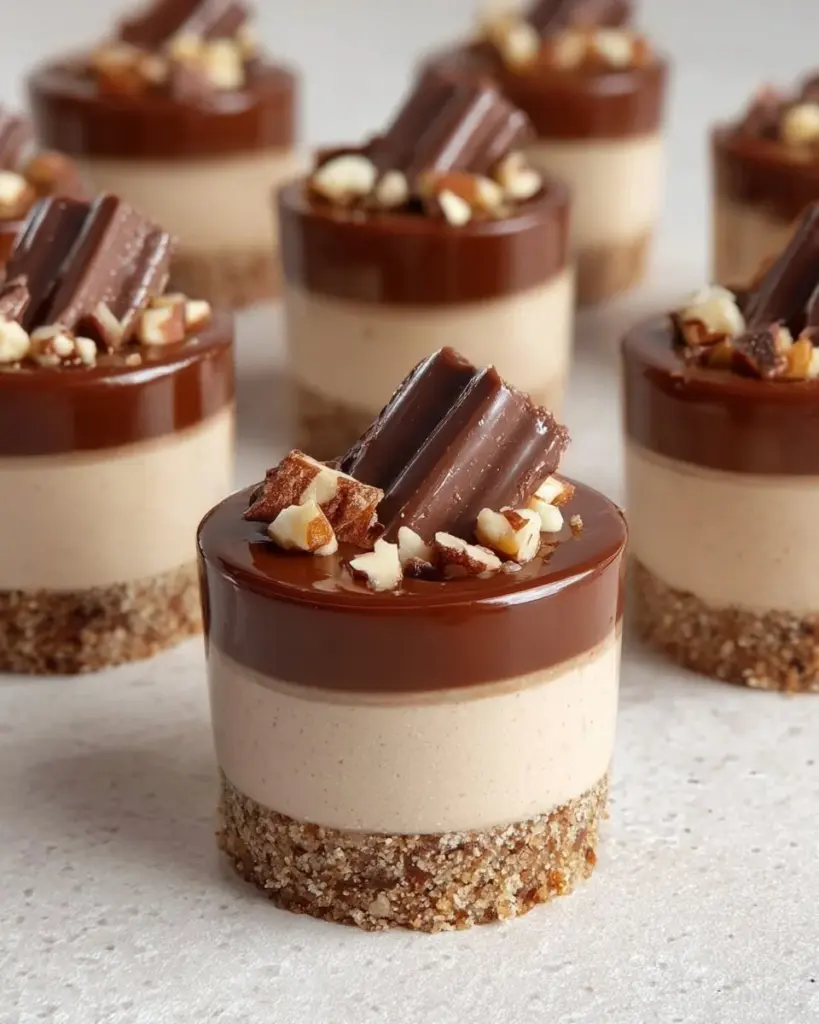 Mini Kinder Bueno Käsekuchen mit Schokolade und Käsecreme