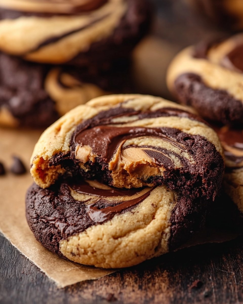 Erdnussbutter-Brownie-Schnecken-Kekse