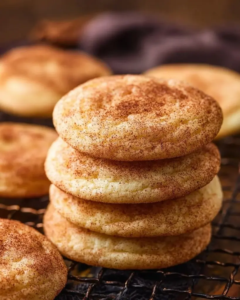 Perfekte Snickerdoodle-Kekse frisch aus dem Ofen mit Zimt-Zucker-Beschichtung.