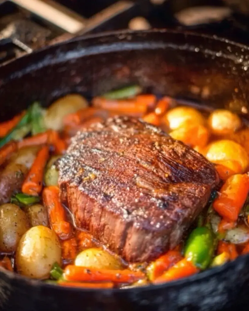 Rinderbraten im Dutch Oven zubereiten für köstliche Ergebnisse.