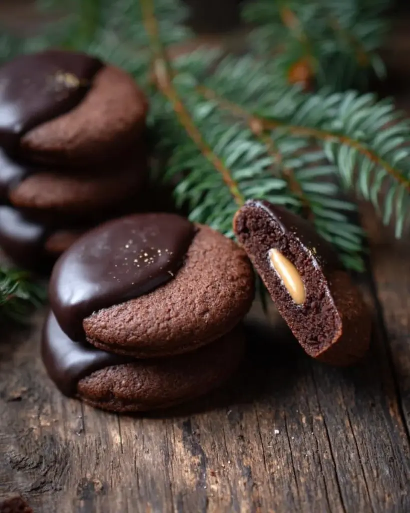 Köstliche Sacher Kekse mit Schokolade und Aprikosenmarmelade
