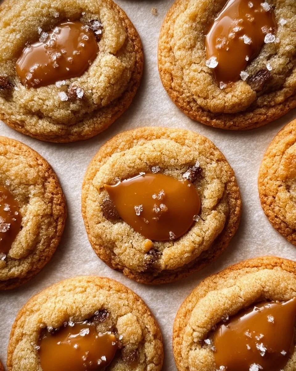 Salzige Karamellkekse auf einem Teller, frisch gebacken und lecker.