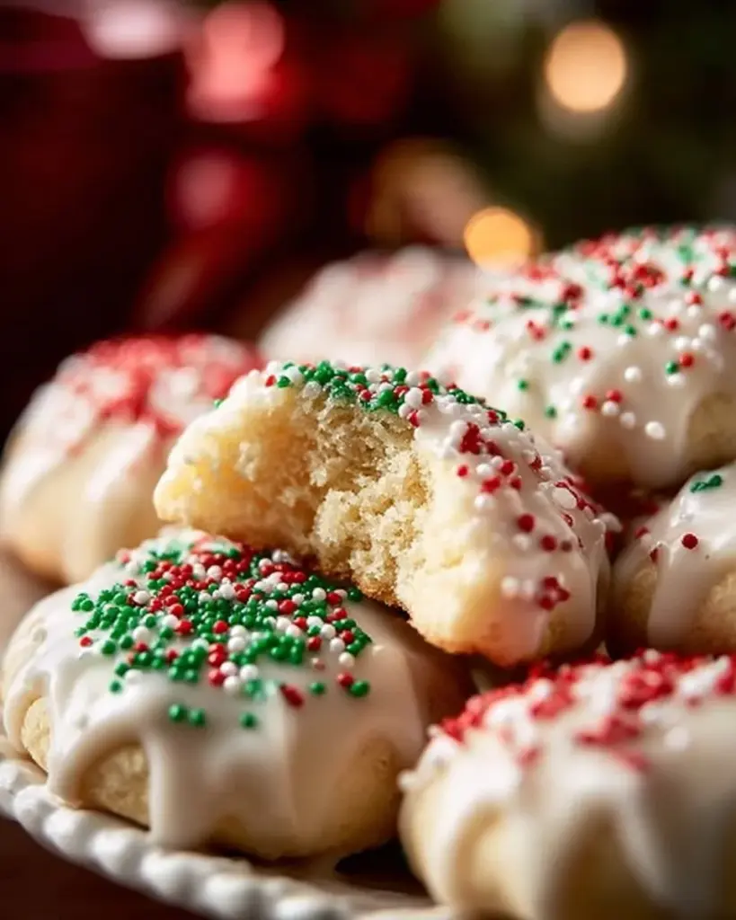 Traditionelle italienische Weihnachtskekse auf einem festlichen Tisch