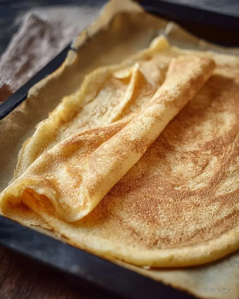 Leckere Ofenpfannkuchen frisch aus dem Ofen mit frischen Früchten und Puderzucker.