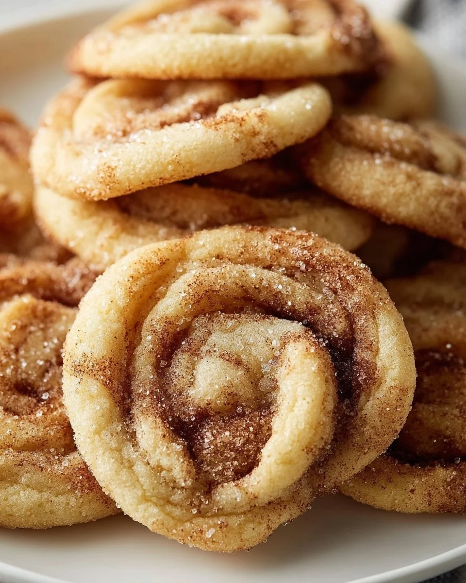 Leckere Zimtrollen-Zuckerkekse frisch gebacken auf einem Teller