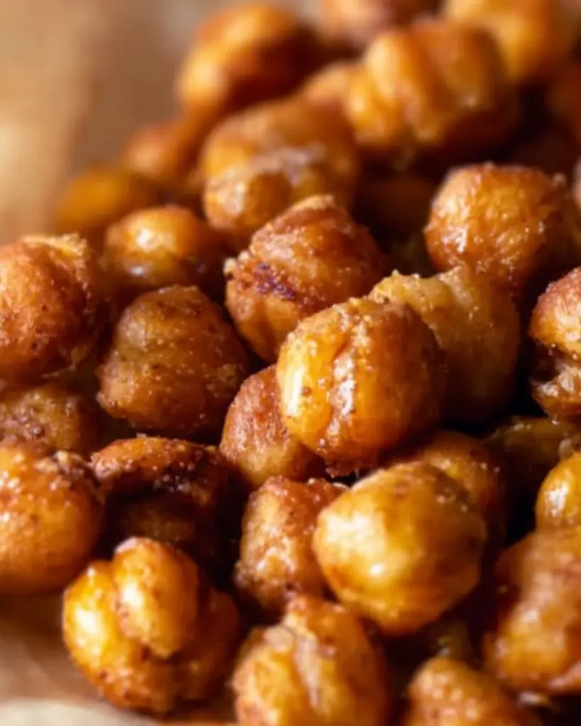 Knusprige Ahorn-Zimt geröstete Kichererbsen als gesunder Snack