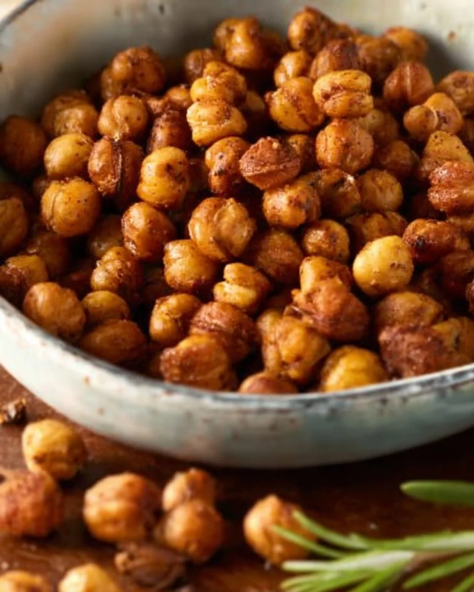 Ahorn-Zimt geröstete Kichererbsen: Ein knuspriger, gesunder Snack
