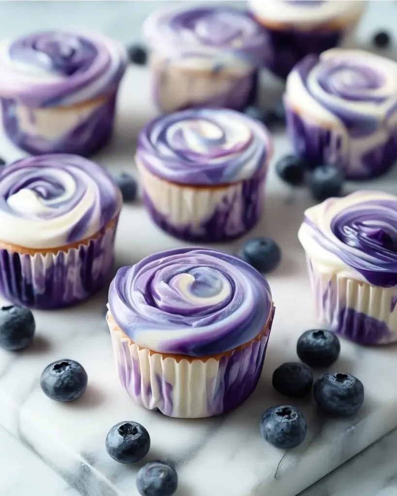 Blaubeer-Schicht-Joghurt-Biscuits auf einem Tisch angerichtet