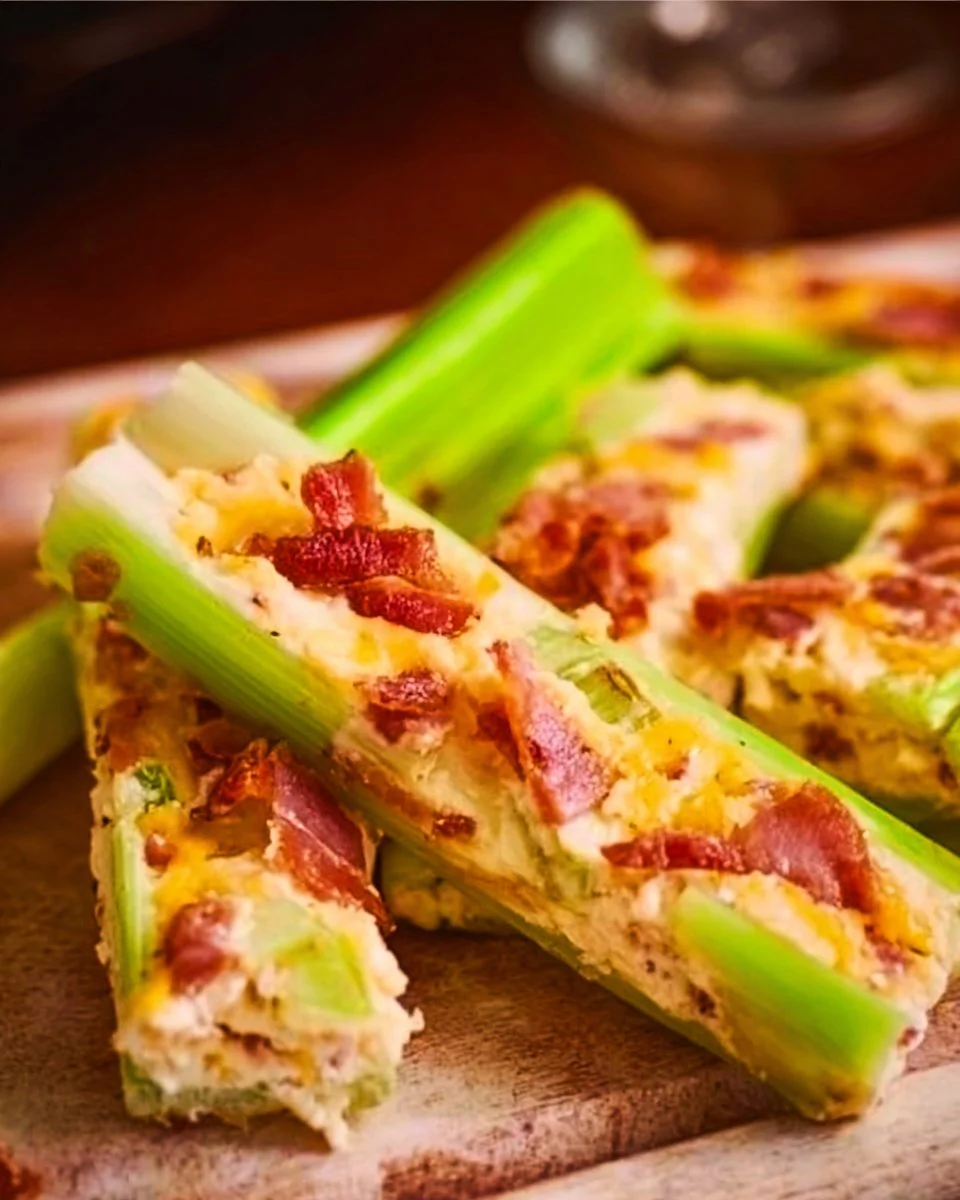 Cheddar-Bacon-Selleriestangen