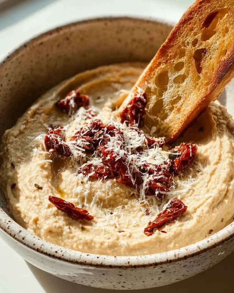 Cremiger Dip mit sonnengetrockneten Tomaten für Tomatenbrot