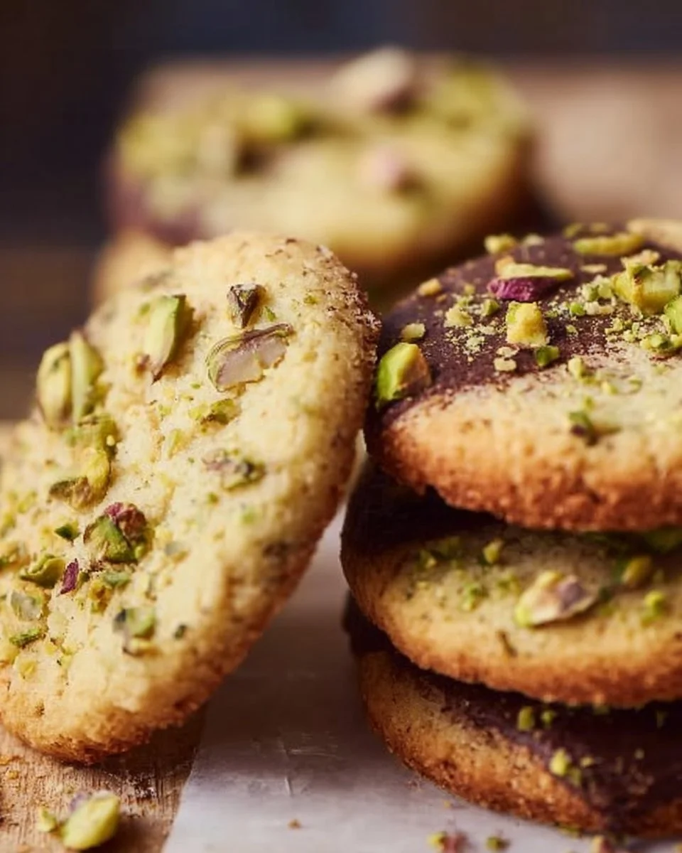 Diese Pistazien-Shortbread-Kekse sind buttrig und krümelig, gefüllt mit Pistazien und …