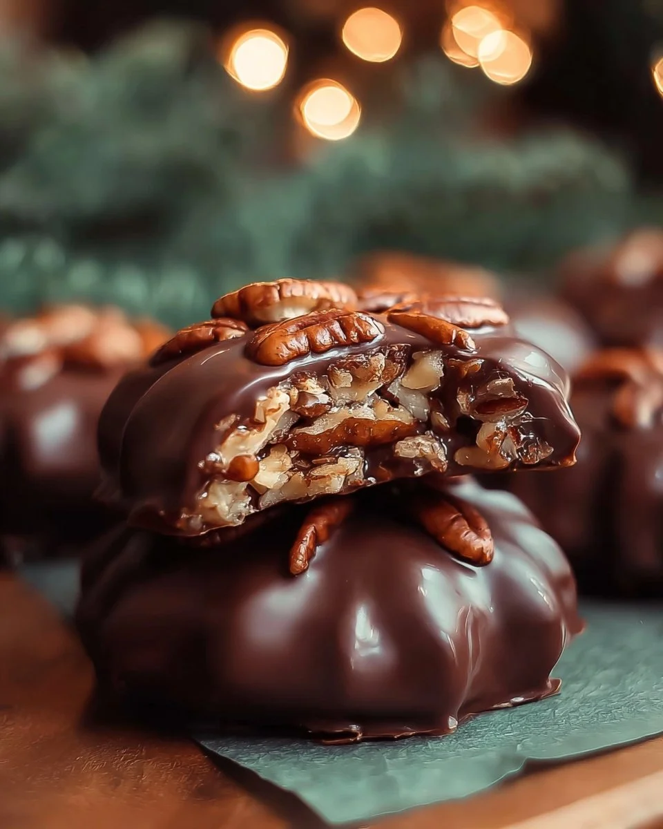 Einfache Weihnachts-Pekannüsse-Turtles