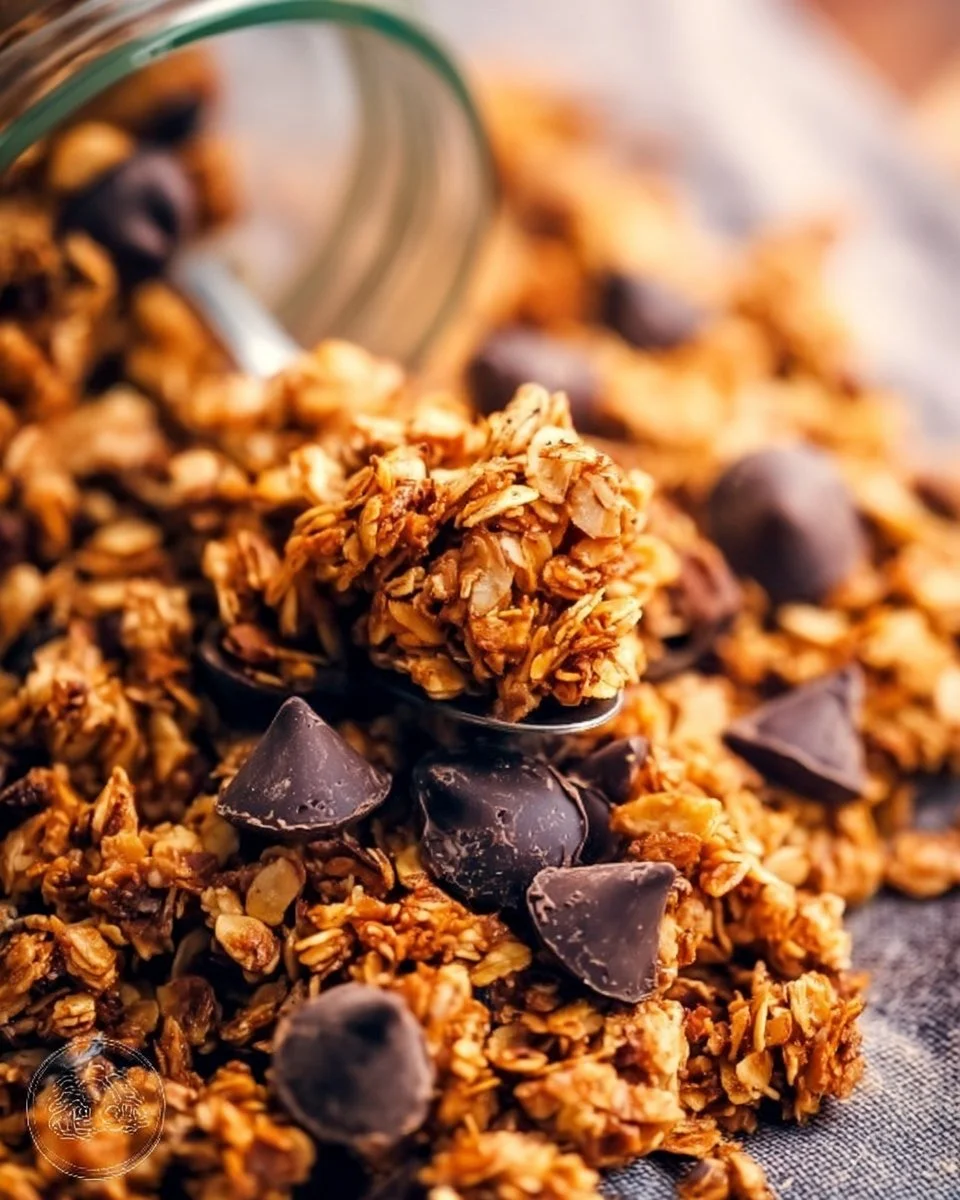 Erdnussbutter-Granola mit Schokoladenstückchen