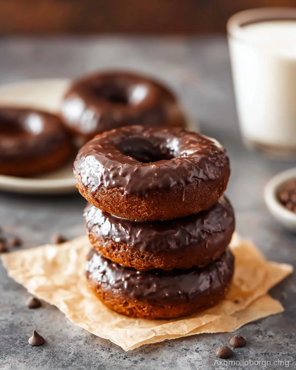 GEBAKENE SCHOKOLADENGLASIERTE DONUTS