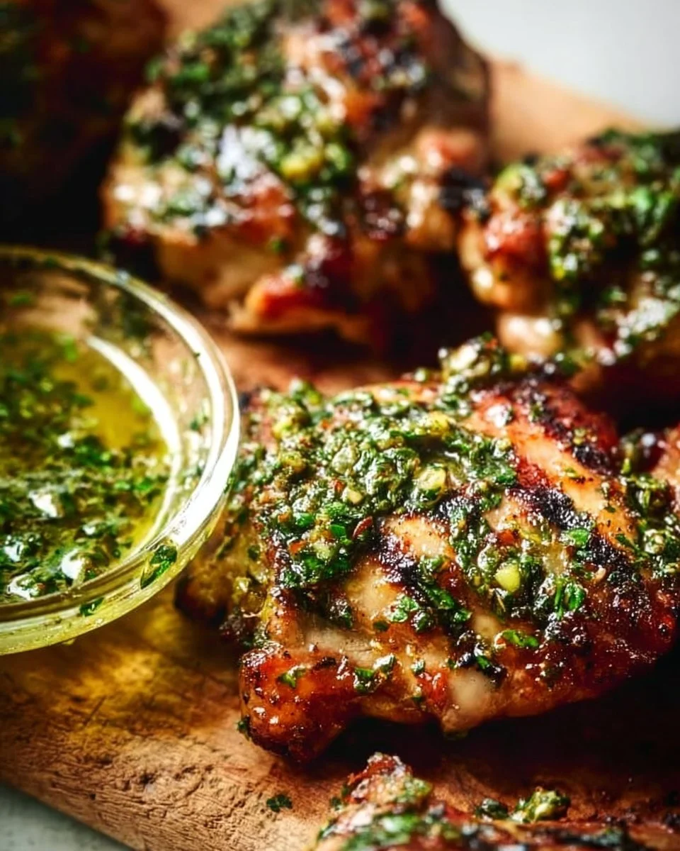 Gegrillte Chimichurri-Hähnchenschenkel