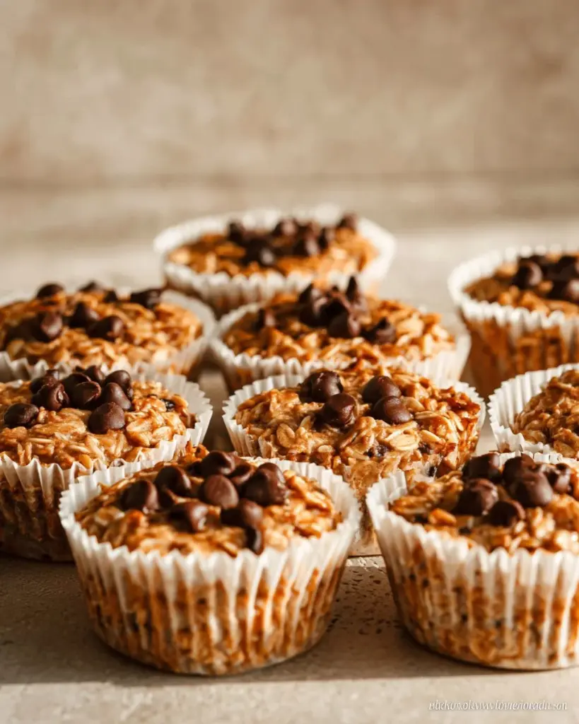 Haferflocken-Schokoladen-Muffins frisch aus dem Ofen