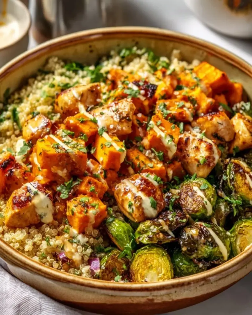 Leckere Heißer Honig-Hühnchen-Bowl mit aromatischen Zutaten.