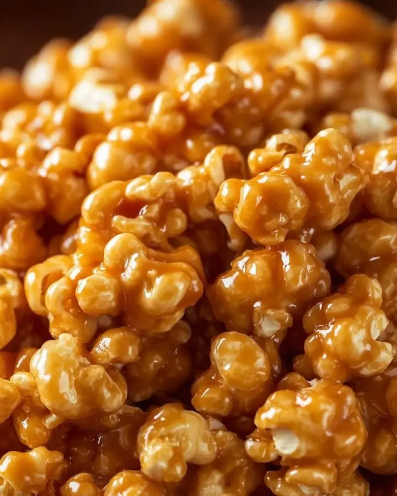 Eine Schüssel mit knackigem Karamell-Mais als süßer Snack.
