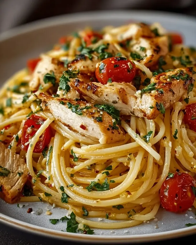 Montgomery Hähnchen-Spaghetti mit frischen Zutaten und auserlesenen Gewürzen