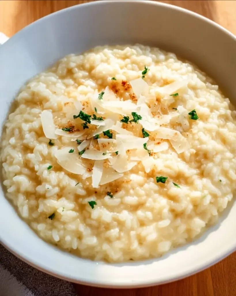 Cremiges Parmesan Risotto mit frischen Kräutern und Parmesan-Käse