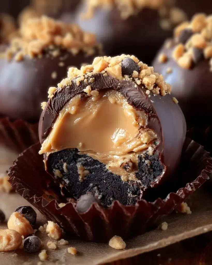 Reese's Oreo Bites in einer Schüssel mit Schokoladensauce und Oreo-Keksen