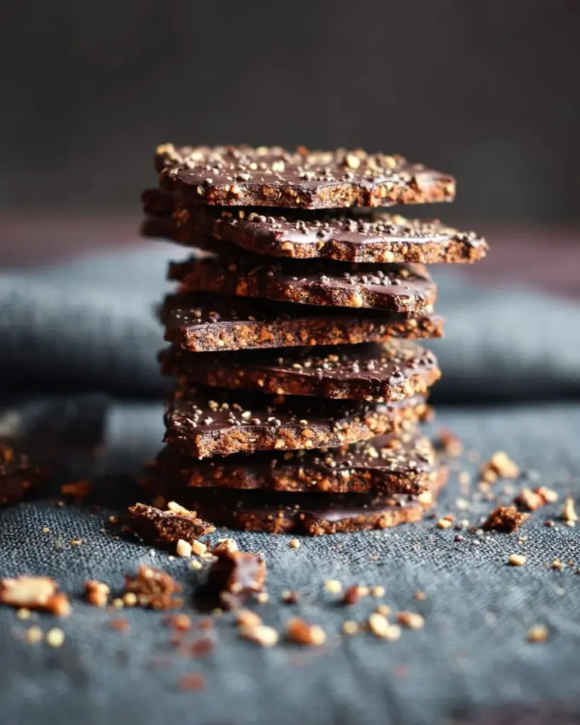 Leckere Schokoladen-Quinoa-Bark mit Nüssen und Trockenfrüchten