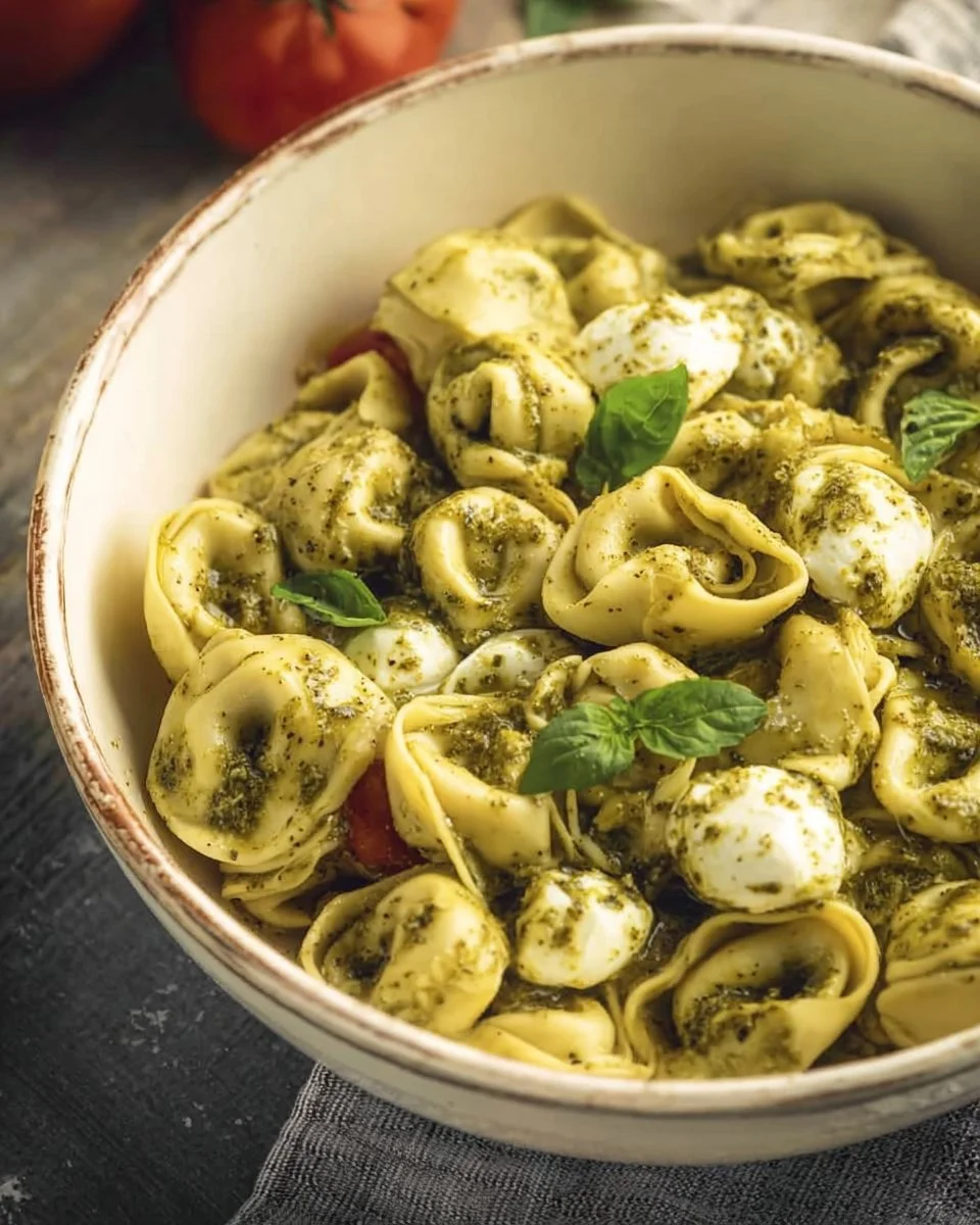 Tortellini with Pesto and Mozzarella
