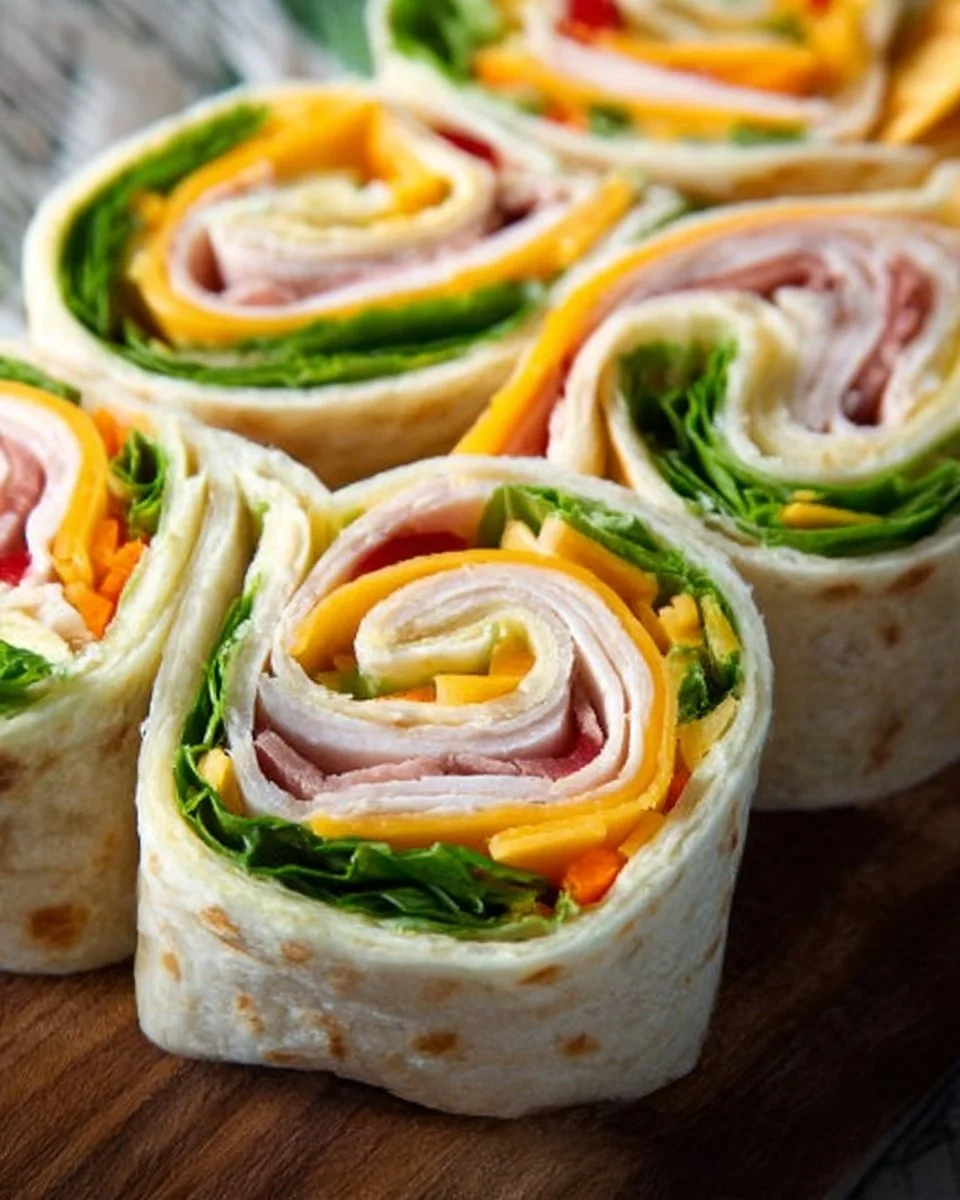 Truthahn- und Cheddar-Roll-Ups