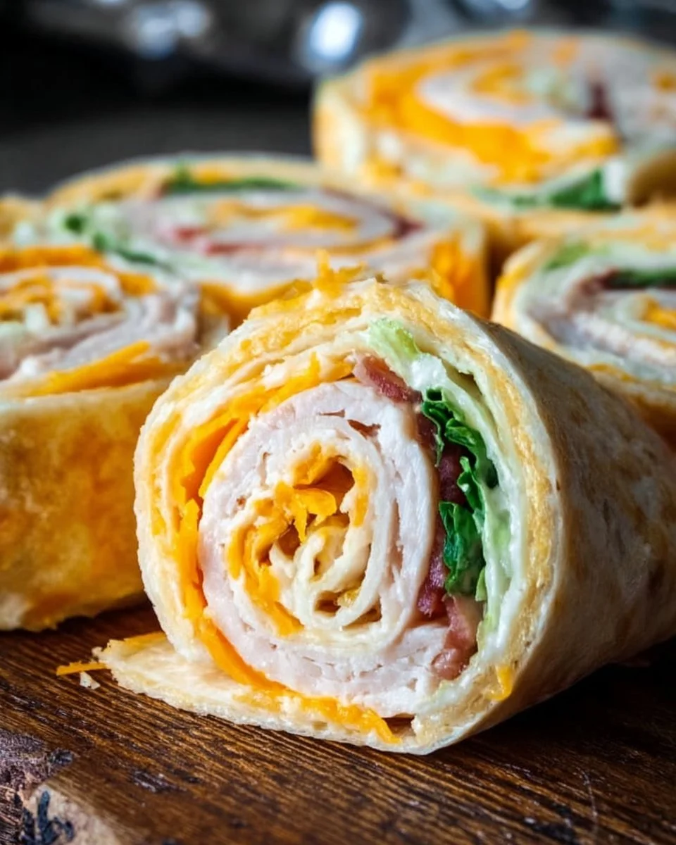 Truthahn- und Cheddar-Roll-Ups