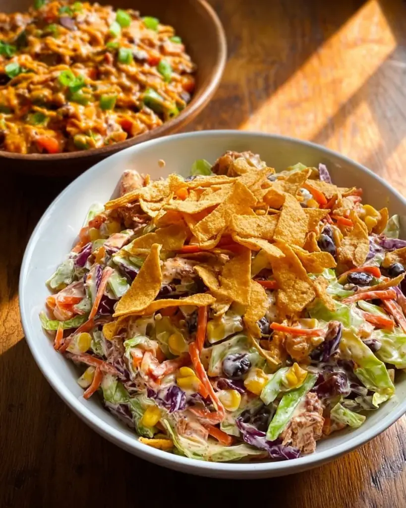 Würzige Coleslaw-Variation auf einem Teller serviert