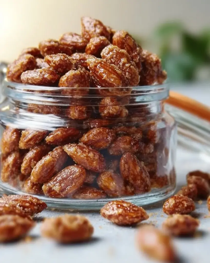 Schale mit Zimtgerösteten Mandeln, idealer Snack für zwischendurch