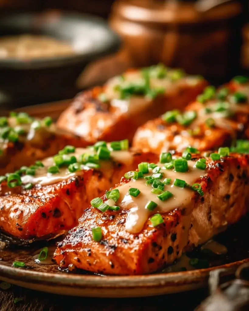Leckeres Bang Bang Lachs Rezept mit würziger Sauce und frischen Zutaten.