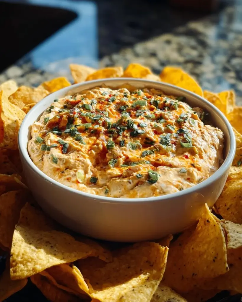 Schüssel mit Super Bowl Chip Dip auf einem Tisch während eines Spieltags