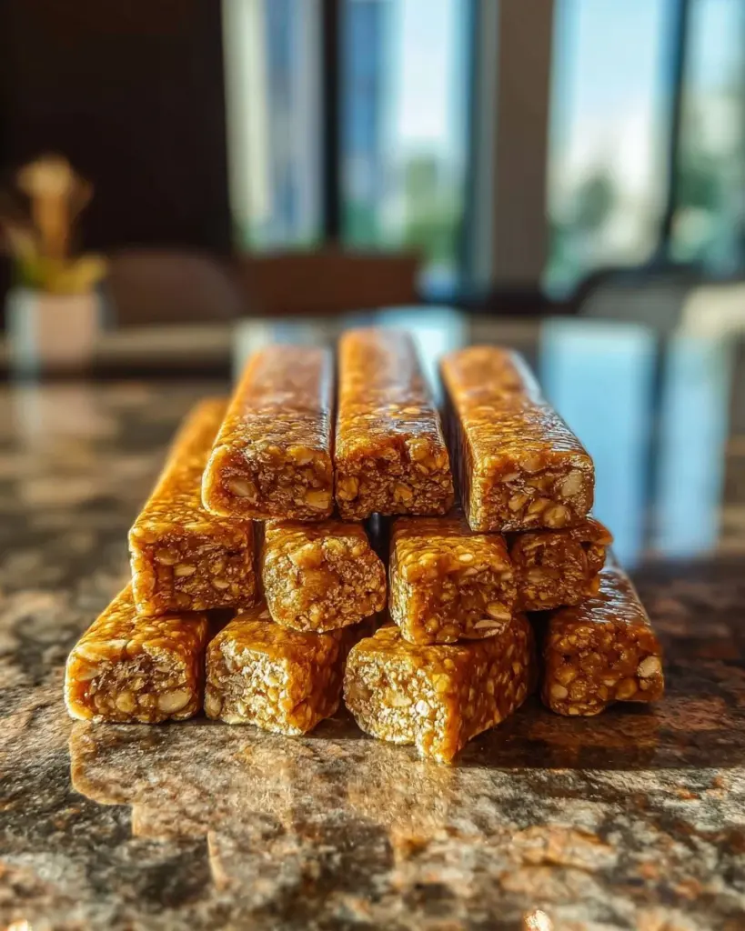 Hausgemachte Kürbis- und Haferflocken-Hunde-Snack-Sticks auf einem Holztisch