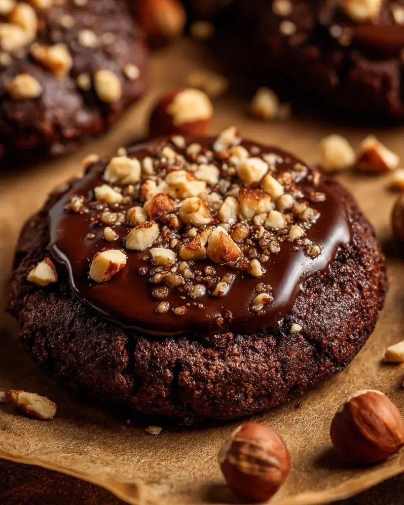 Unwiderstehliche Schokoladen-Hasselnuss-Crunch-Kekse frisch gebacken auf einem Tisch