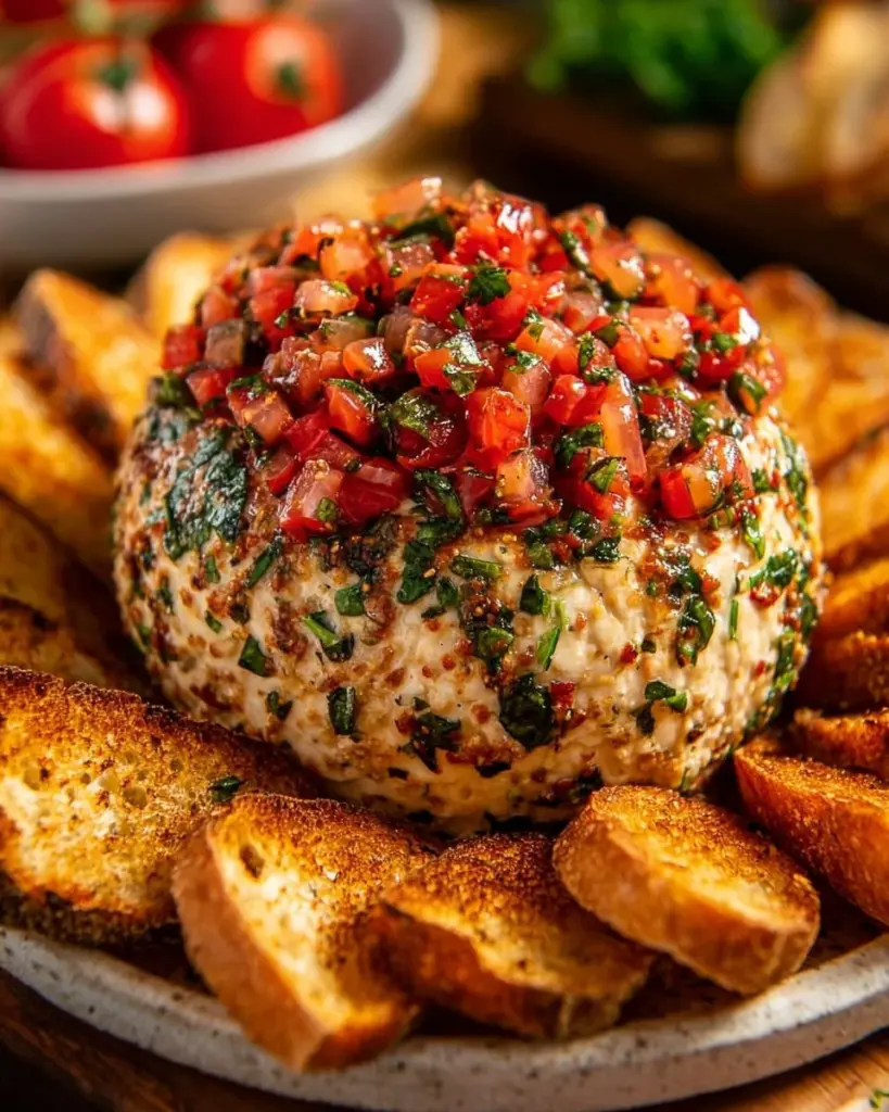 Irresistibler Bruschetta-Käsebällchen als appetitlicher Snack