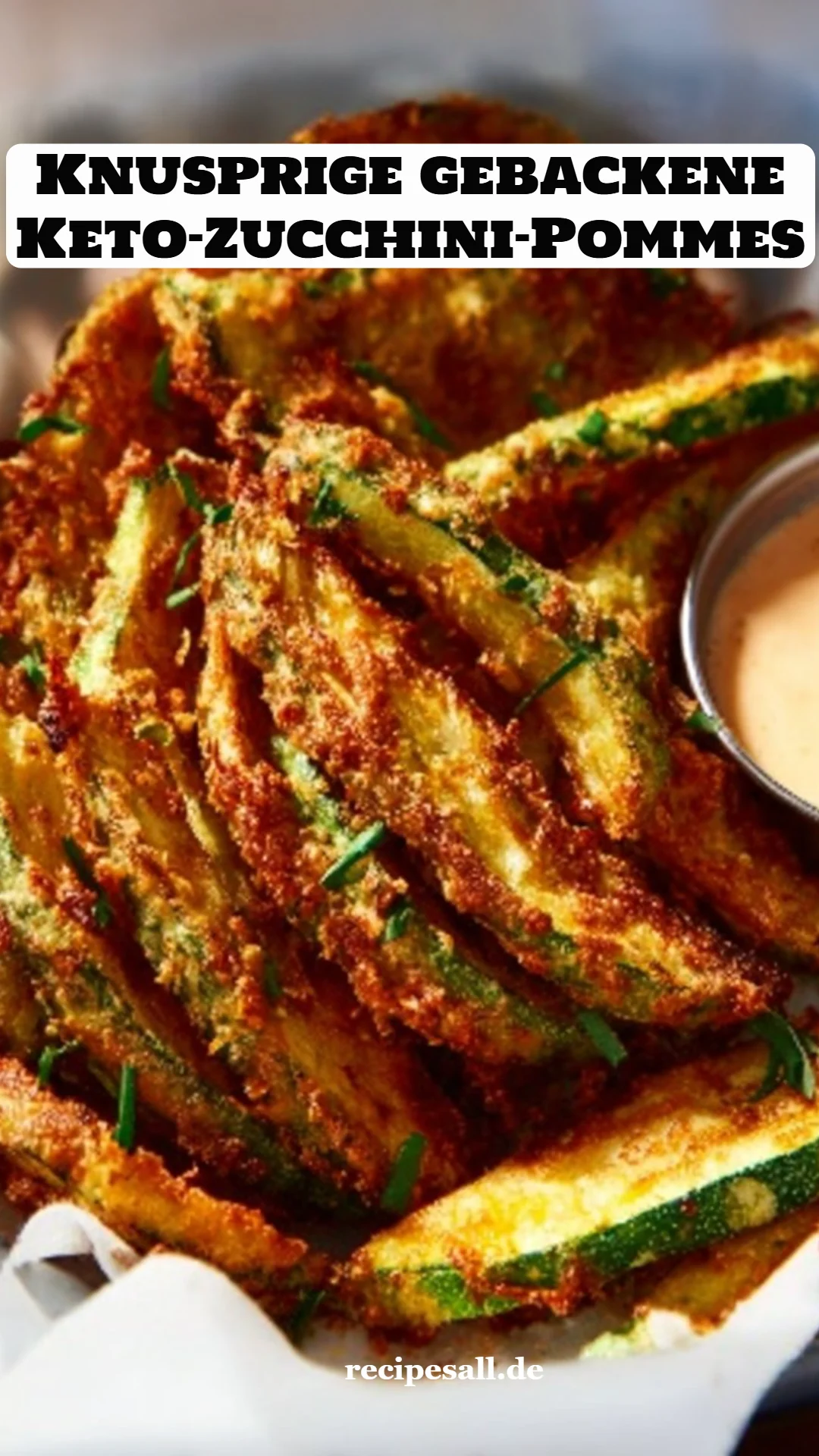 Knusprige gebackene Keto-Zucchini-Pommes