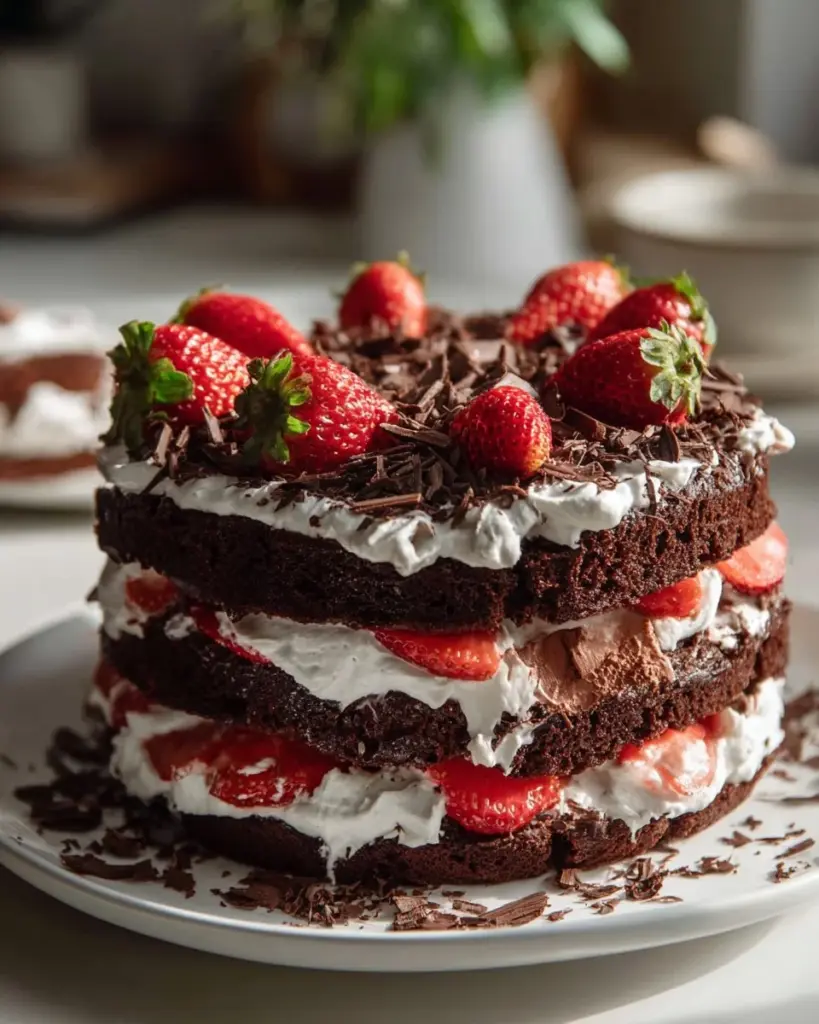 Romantischer Kuchen zum Geburtstag des Mannes, dekoriert mit Herzen und Rosen.