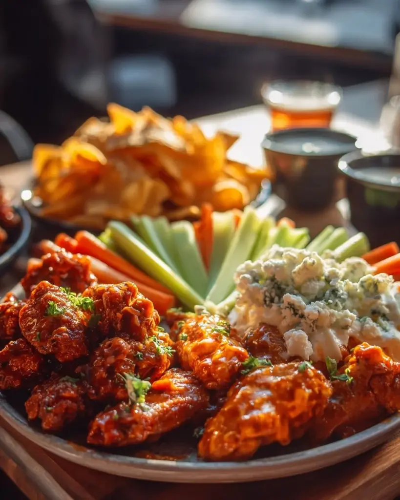 Super Bowl Lebensmittelstadion mit Snacks und Dekoration für das große Spiel