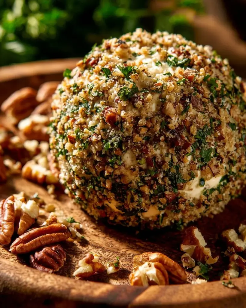 Gerösteter Knoblauch-Asiago-Käse-Ball auf einem Servierteller.