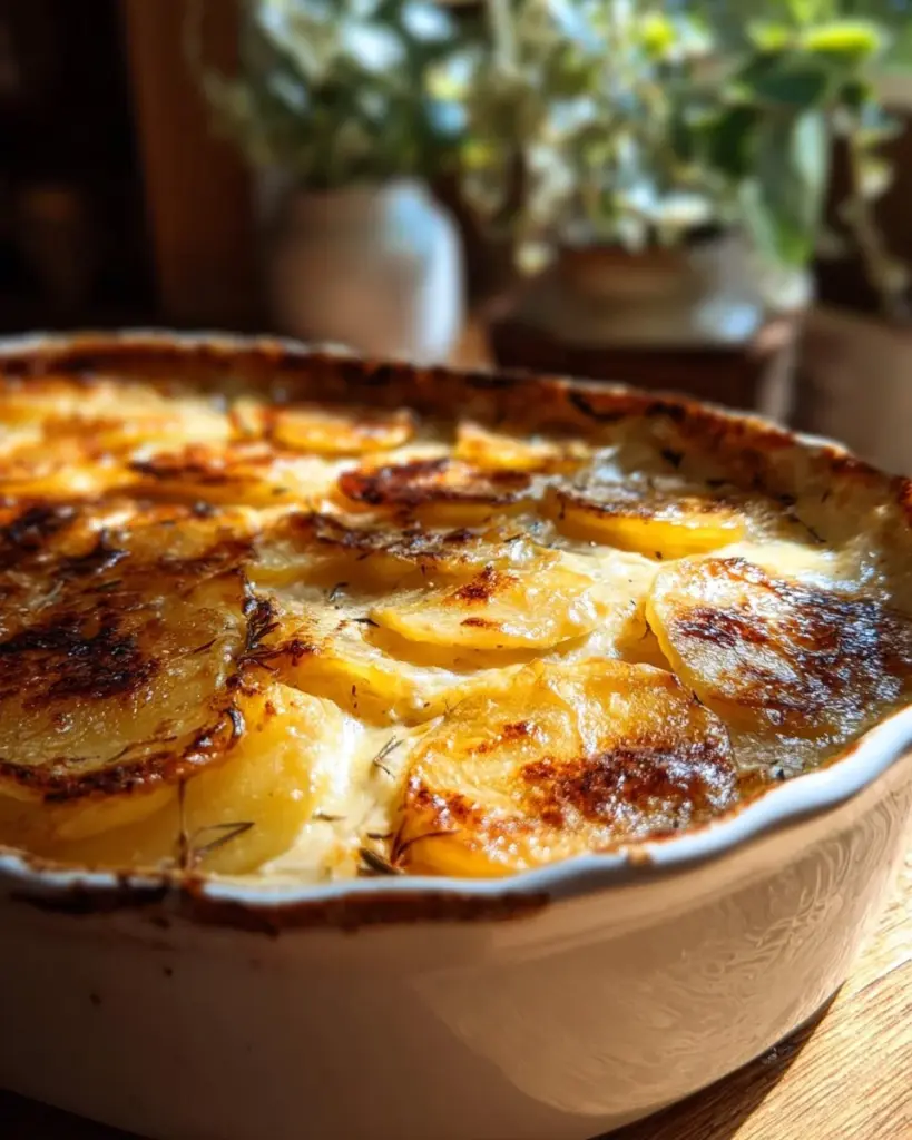5-Sterne-Kartoffelgratin mit geschmolzenem Käse und goldbrauner Kruste