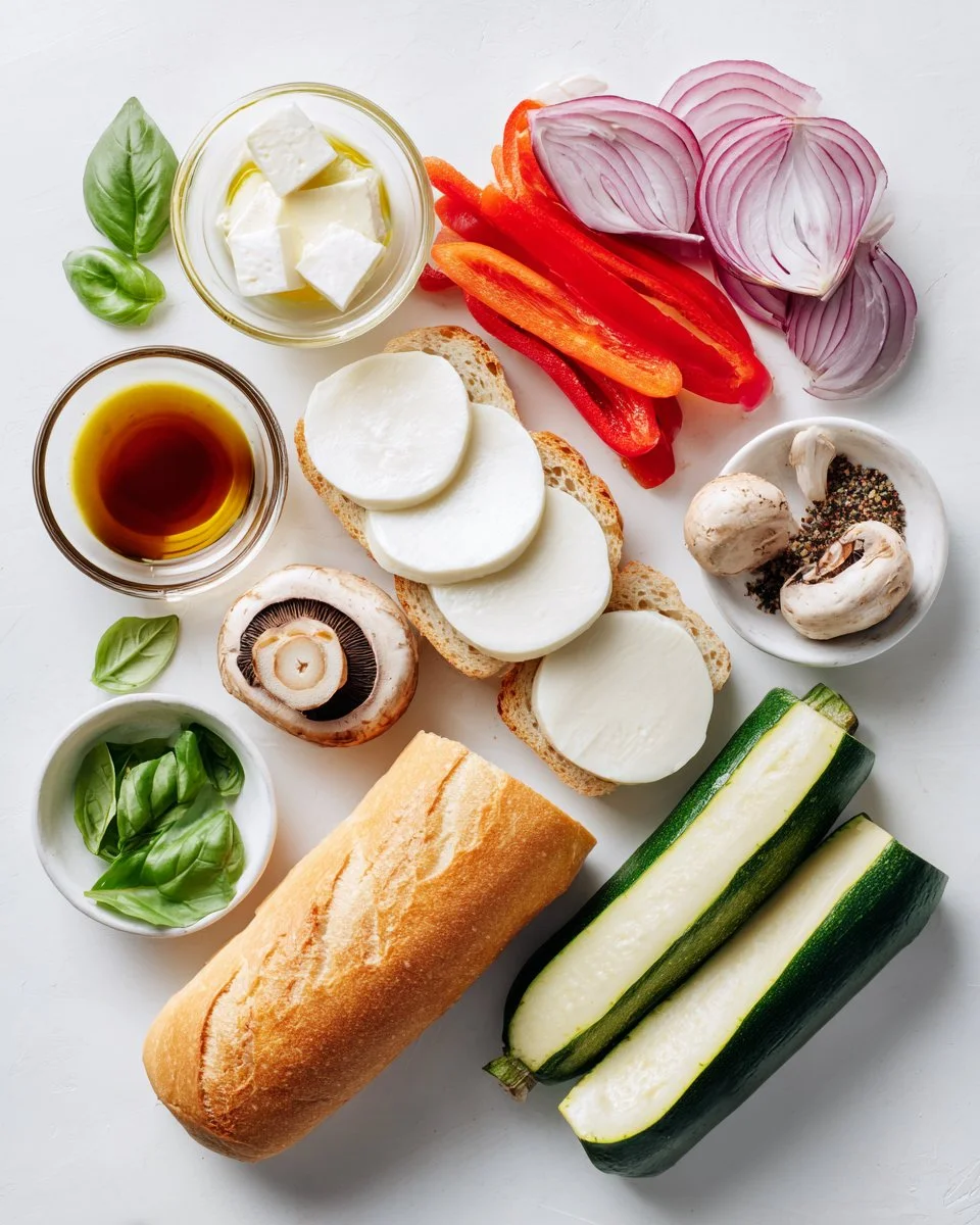 Unwiderstehliches gegrilltes Gemüse- und Mozzarella-Sandwich