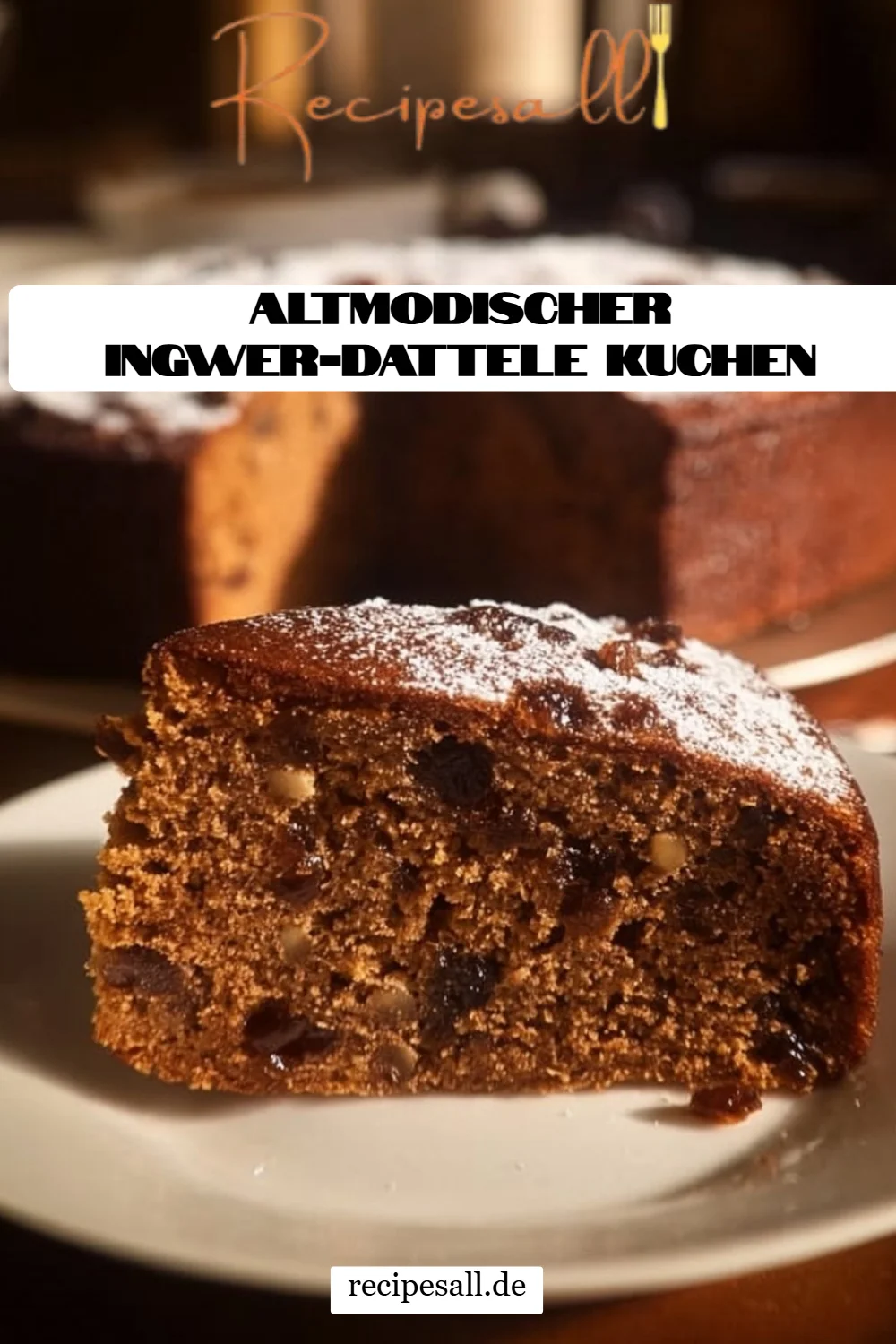 Altmodischer Ingwer-Dattele Kuchen