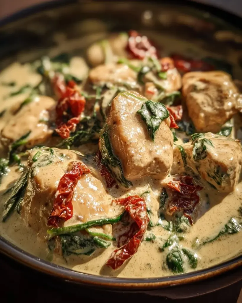 Cremiges Toskanisches Hähnchen mit frischen Kräutern und Sahnesauce