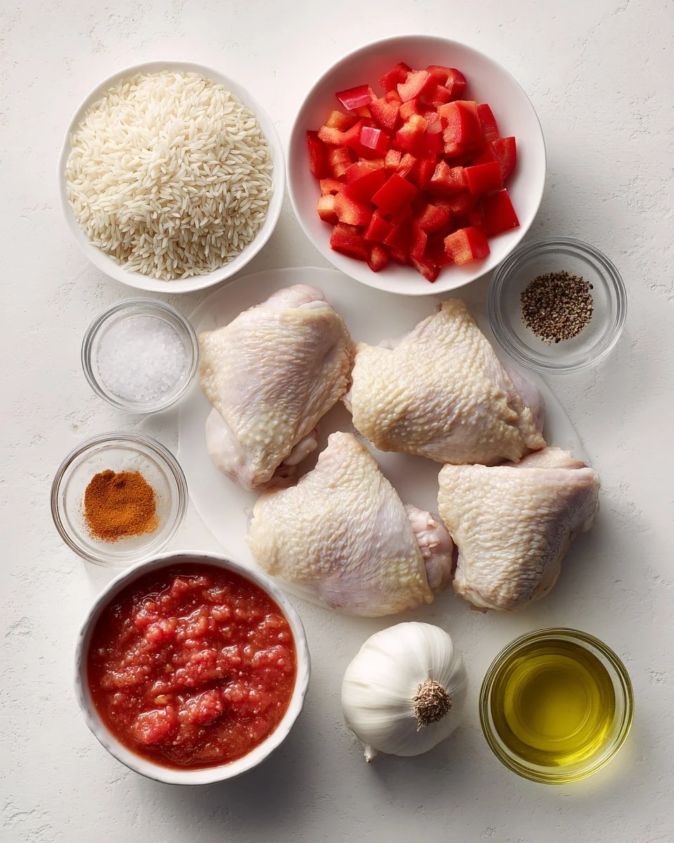 Einfache Ein-Pfannen Spanische Hühnchen und Reis