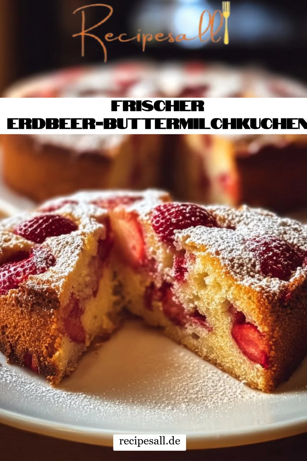 Frischer Erdbeer-Buttermilchkuchen