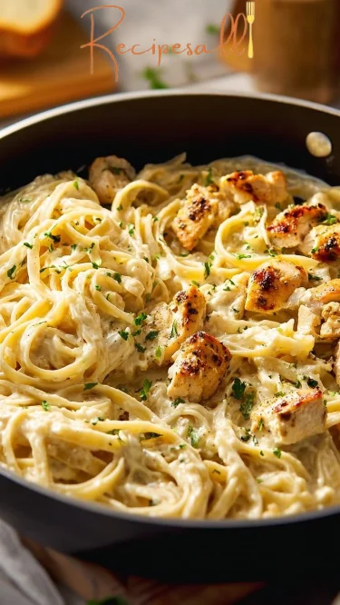 Irresistibles cremiges Hähnchen Fettuccine Alfredo