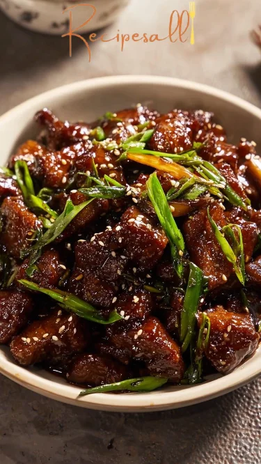 Knuspriges Klebriges Mongolisches Rindfleisch